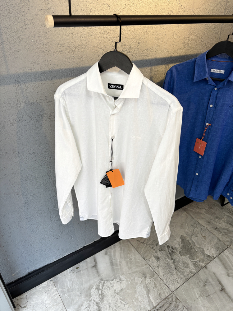 ZEGNA %100 Ham Keten Gömlek