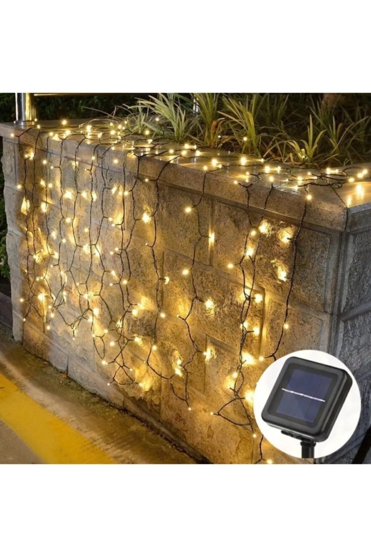 Solar 12 Metre Gün Işığı 100 Ledli Boncuk Led Güneş Enerjili