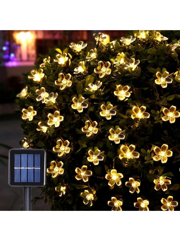 Solar 30 LED Papatya 3 Metre 8 Kademeli Çiçek Güneş Enerjili Aydınlatma