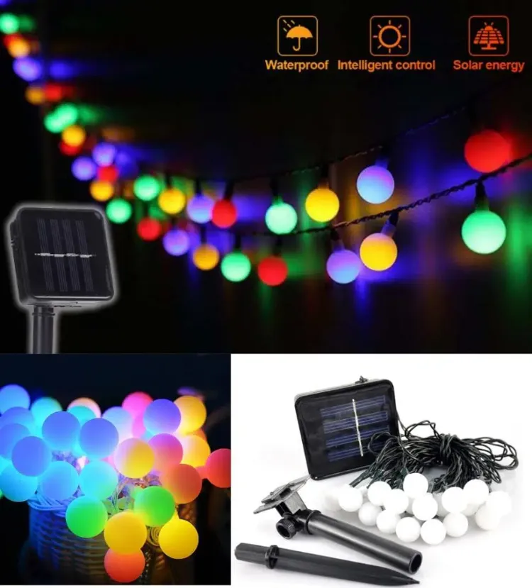 Solar 5 Metre 28 Led RGB Çok Renkli Boncuk Güneş Enerjili Led