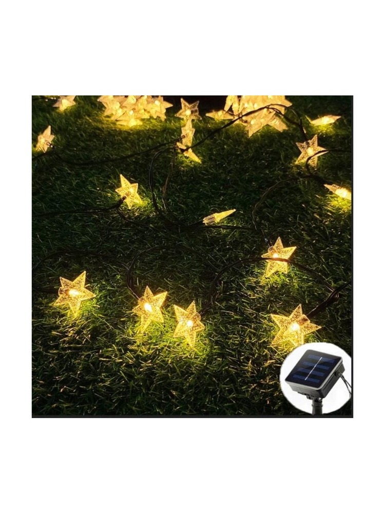Güneş Enerjili Solar Yıldızlı 8 Fonksiyonlu 7 Metre 30 Yıldız Günışığı Led Su Geçirmez