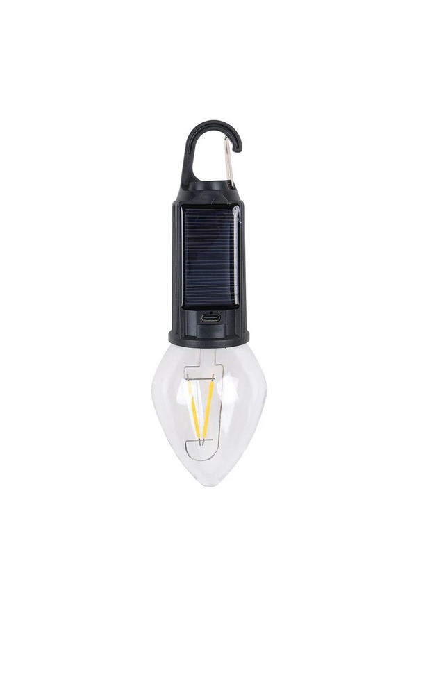 Solar Led Ampul Güneş Enerjili + Usb Şarjlı Bahçe Balkon Teras Kamp Aydınlatması
