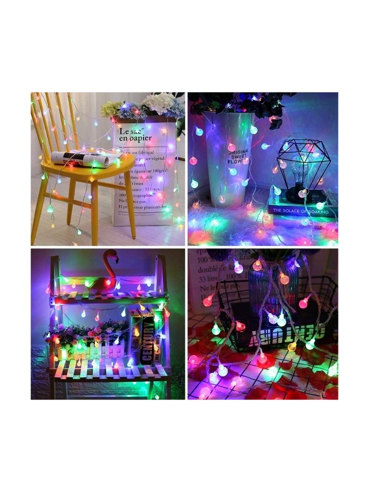 Mini Kristal Top Led 5 Metre 28 Led Dekoratif RGB Şık Işık Dizeleri Yılbaşı Ağacı
