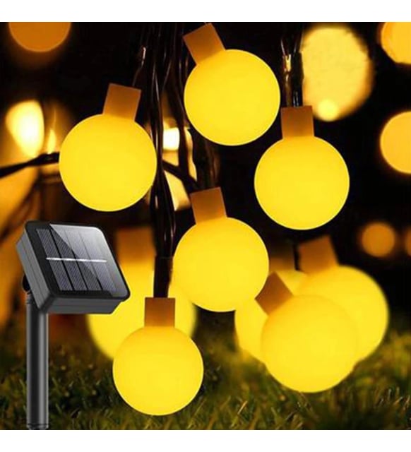 Solar 5 Metre 28 Led Sarı Boncuk Güneş Enerjili Led