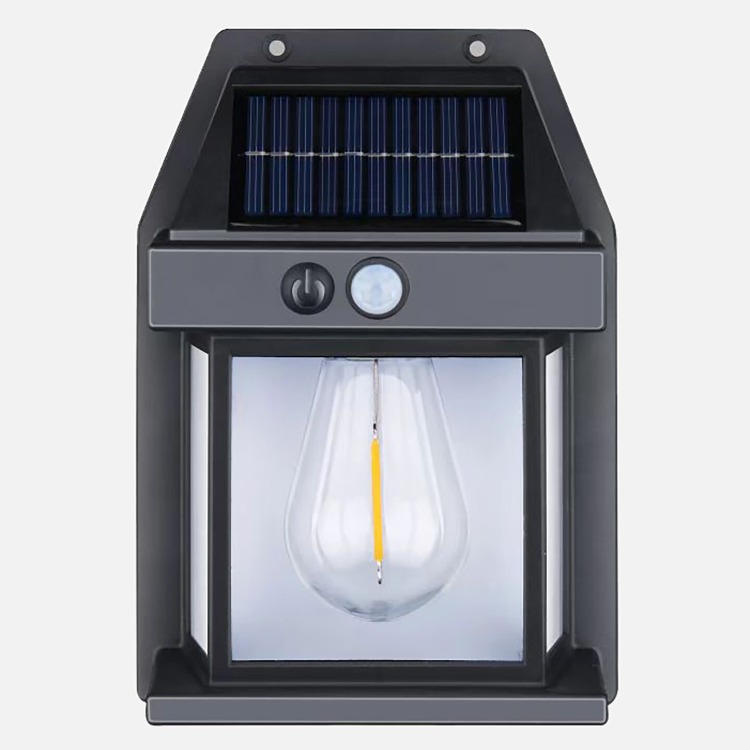 Solar Led Aplik Rustik Ampul Sensörlü Güneş Enerjili Duvar Aydınlatması