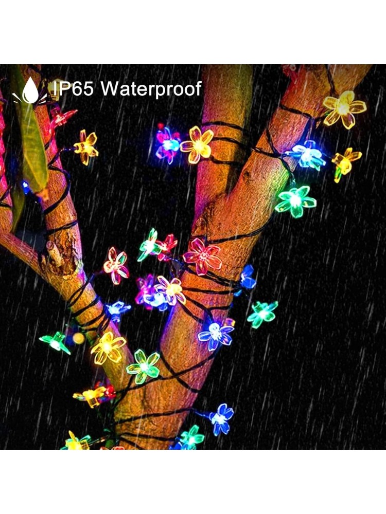 Solar 50 LED Papatya 5 Metre RGB 8 Kademeli Çiçek Güneş Enerjili Aydınlatma