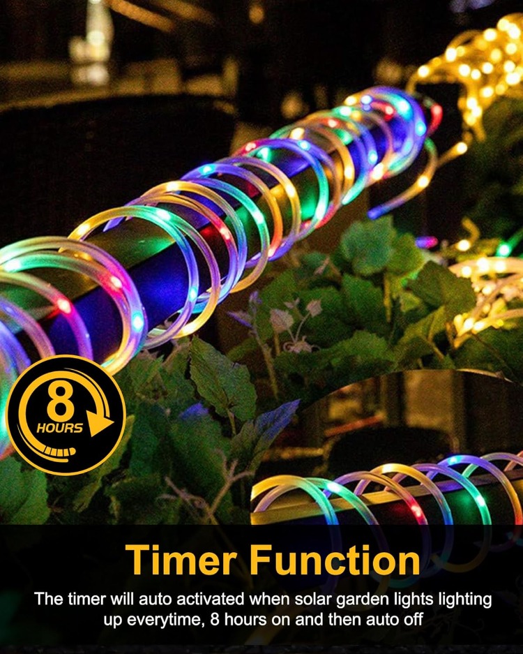 Solar Güneş Enerjili 10 Metre Neon RGB Şerit Flexible Dış Mekan Su Geçirmez
