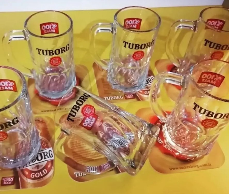 Tuborg Alman Mühürlü 0.7l Kulplu bardak 