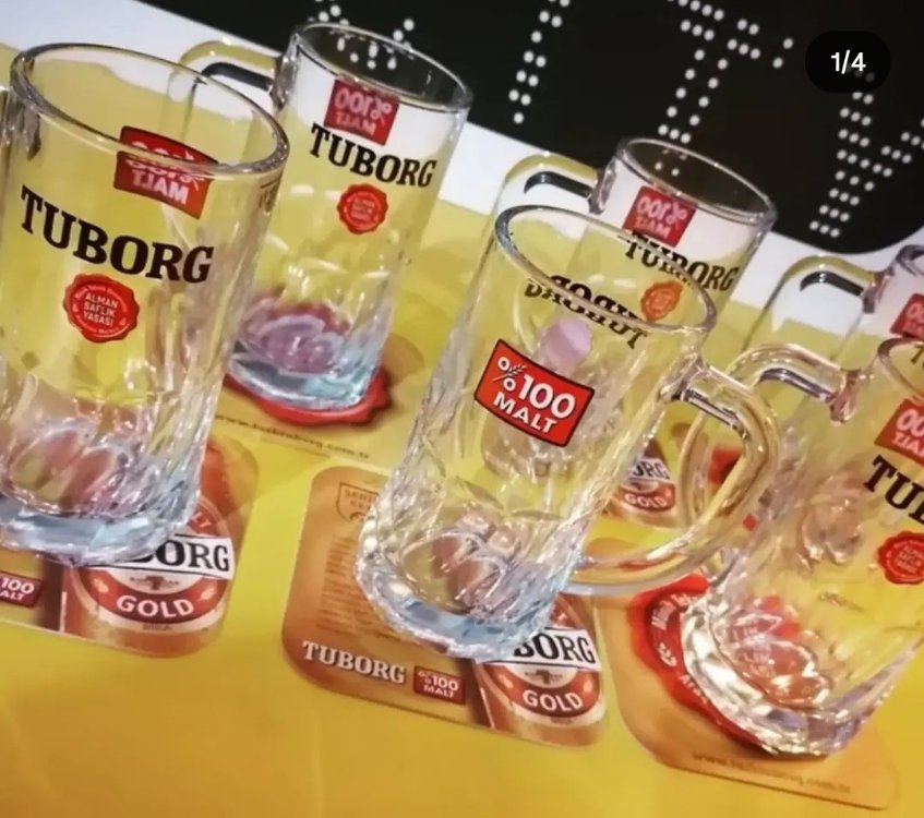 Tuborg Alman Mühürlü 0.7l Kulplu bardak 