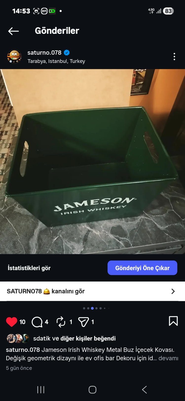 Jameson Metal Ağır Detaylı Buz Kovası