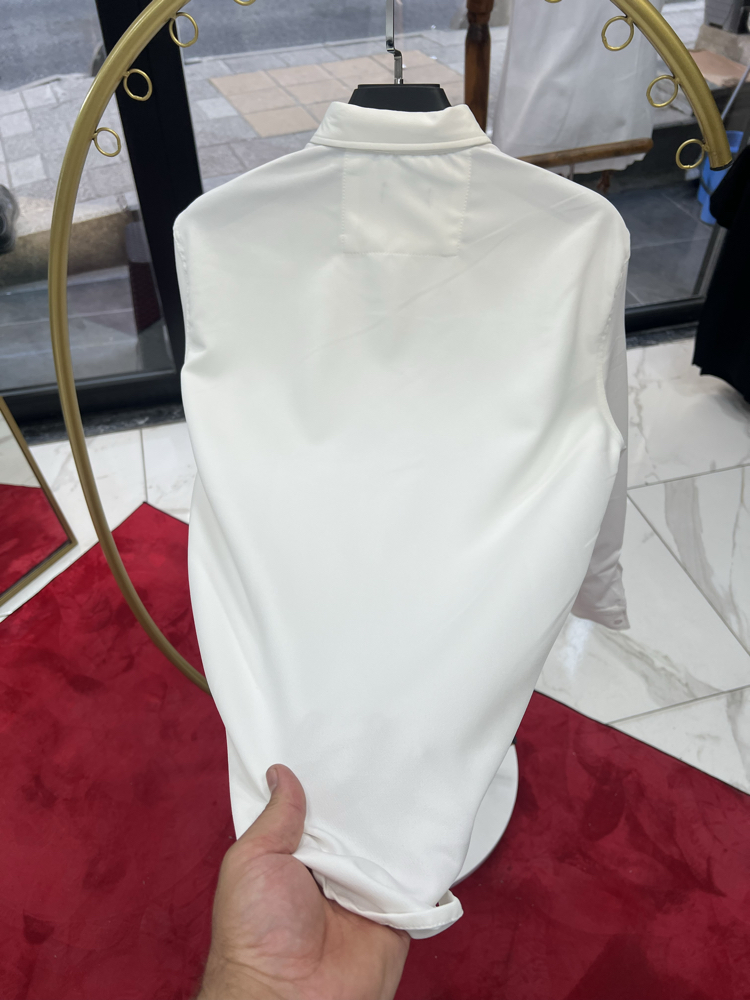 Premium Gizli düğme detay Slim Fit beyaz Gömlek