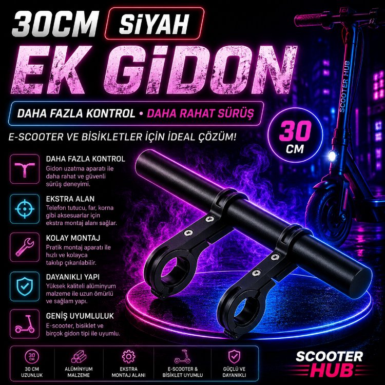 30 Cm Ek Gidon Renk Seçenekleri ile