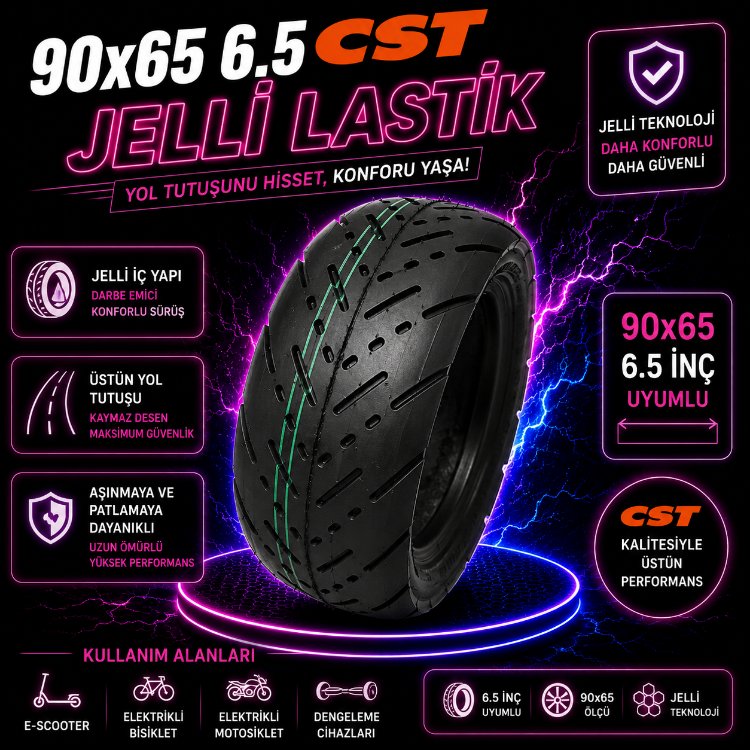 90x65 6.5 Jelli Dualtron Cst Tubeless 11 İnç Lastik