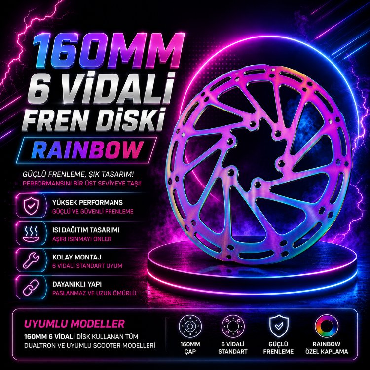 160MM 6 Vidalı Rainbow Disk