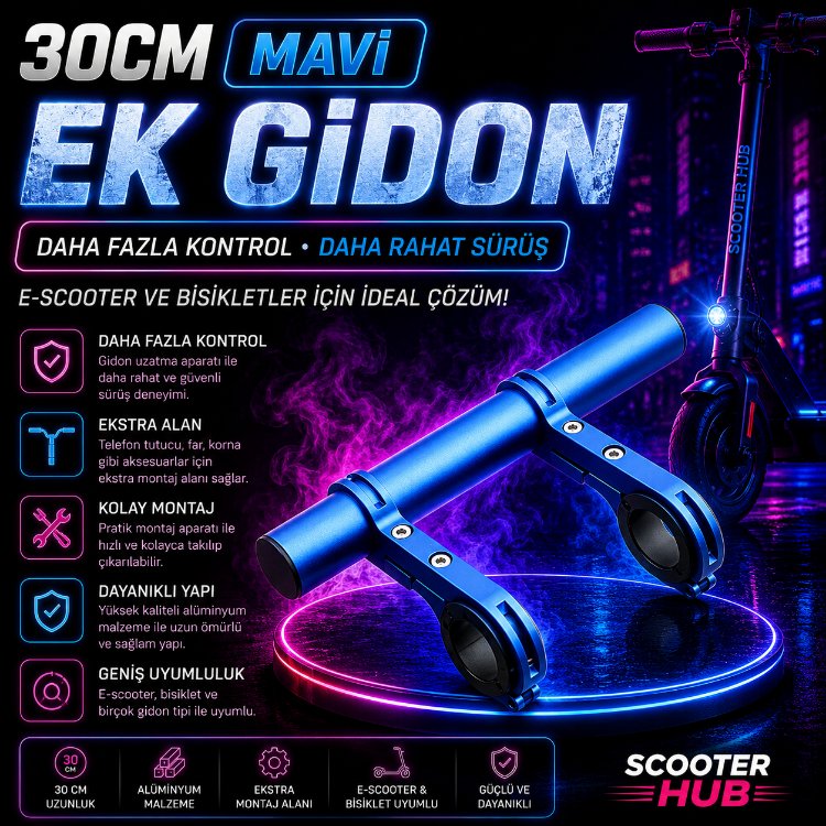 30 Cm Ek Gidon Renk Seçenekleri ile