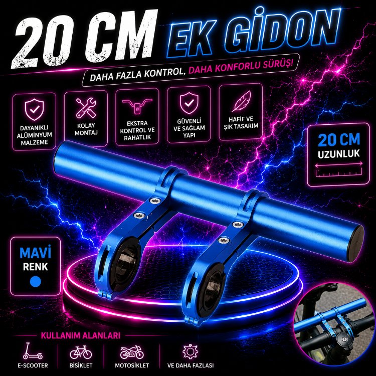 30 Cm Ek Gidon Renk Seçenekleri ile