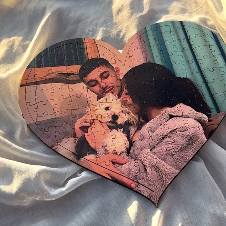 Kişiye Özel Ahşap Kalpli Puzzle (açıklamayı okuyun)
