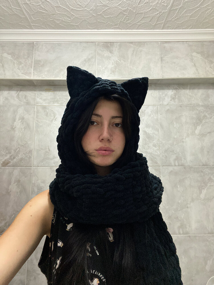 Cat birleşik bere-atkı takımı 