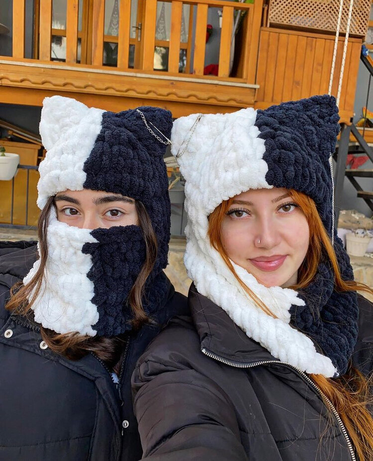 Aksesuarlı Oversize balaclava