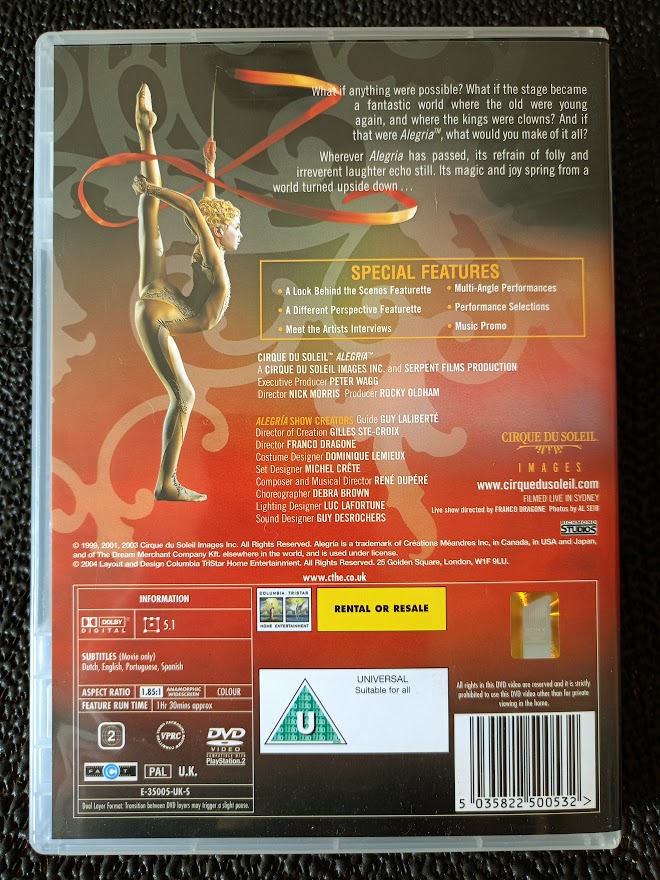 ALEGRIA CIRQUE DU SOLEIL - MUHTEŞEM MÜZİKAL ŞOV ve GÖRSEL ŞÖLEN.