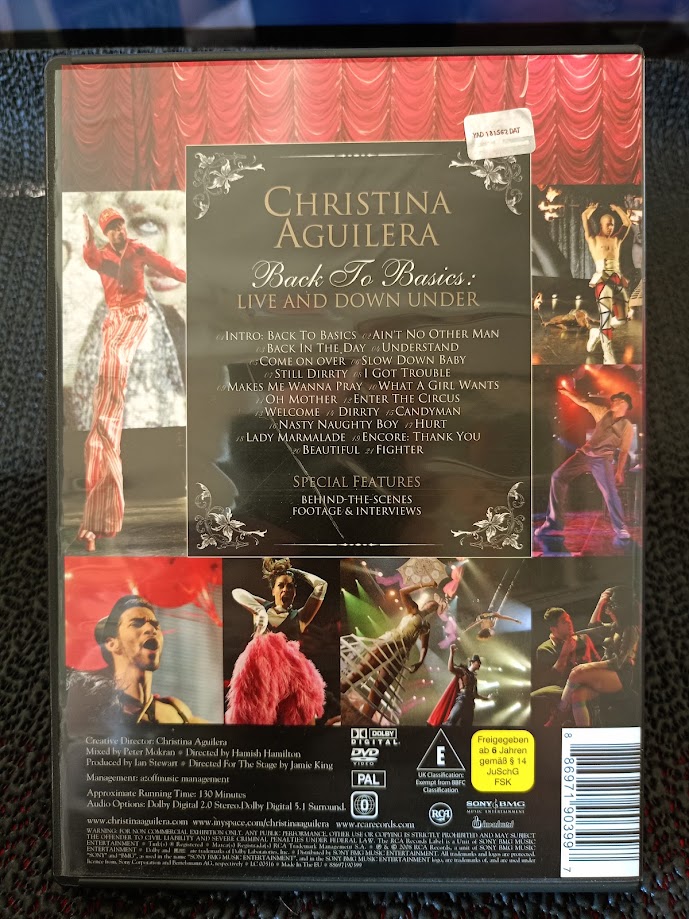 CHRISTINA AGUILERA - BACK TO BASICS LIVE AND DOWN UNDER KONSER DVD