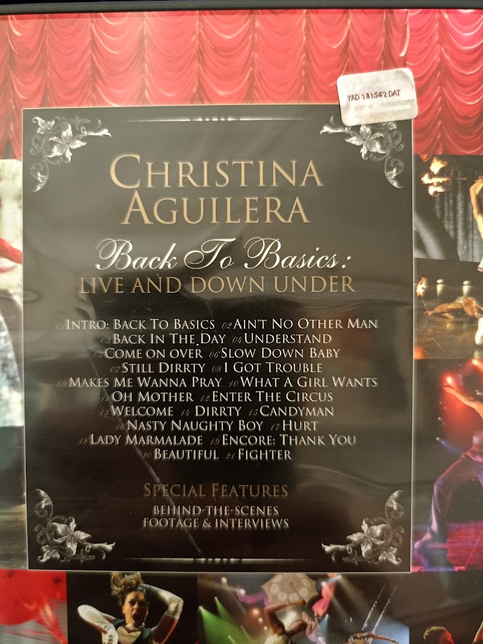 CHRISTINA AGUILERA - BACK TO BASICS LIVE AND DOWN UNDER KONSER DVD