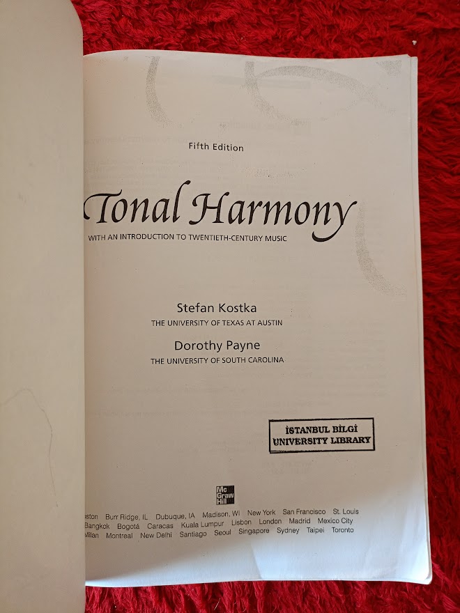 Tonal Harmony, with an Introduction to Twentieth-Century Music.