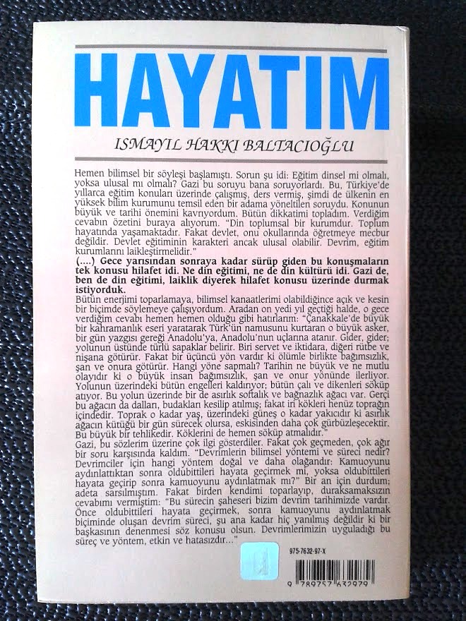HAYATIM - ISMAYIL HAKKI BALTACIOĞLU. (1886-1978)