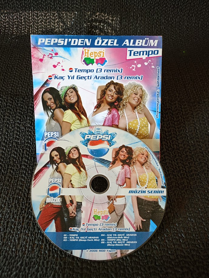 HEPSİ - TEMPO ve KAÇ YIL GEÇTİ ARADAN, PEPSI' DEN ÖZEL ALBÜM,SINGLE CD 2.EL.