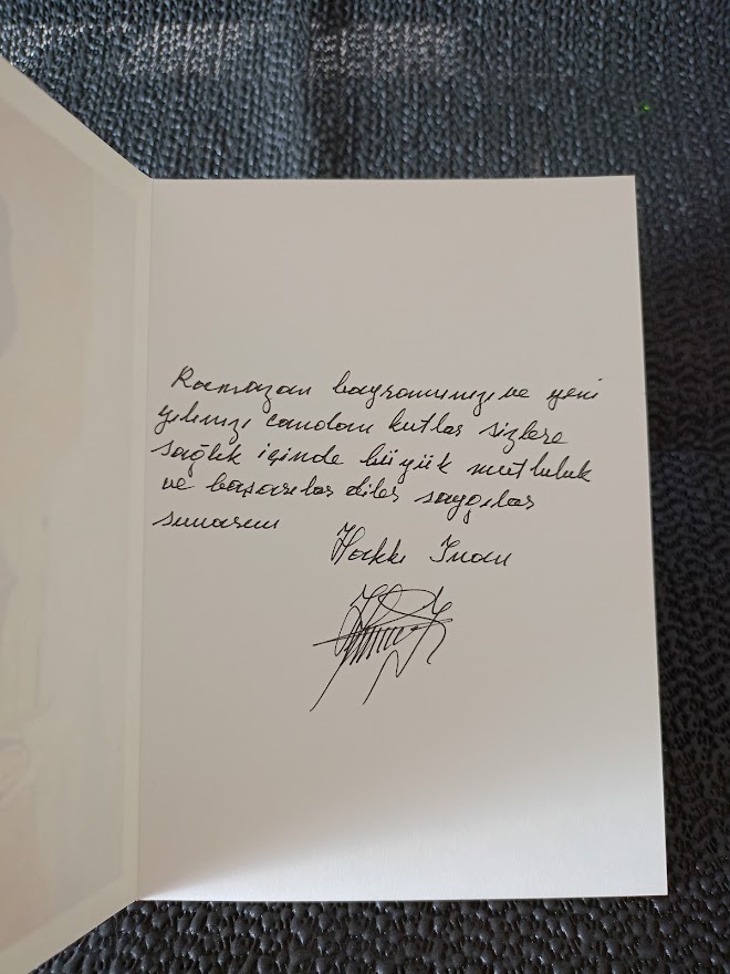 RESSAM HAKKI İNAN 1987 KASTAMONUDA HASAT  KONULU TEBRİK KARTI. ISLAK İMZALI.