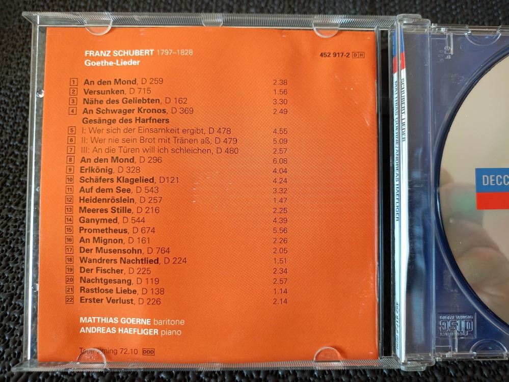 MATTHIAS GOERNE - ANDREAS HAEFLIGER CD ALBÜM.