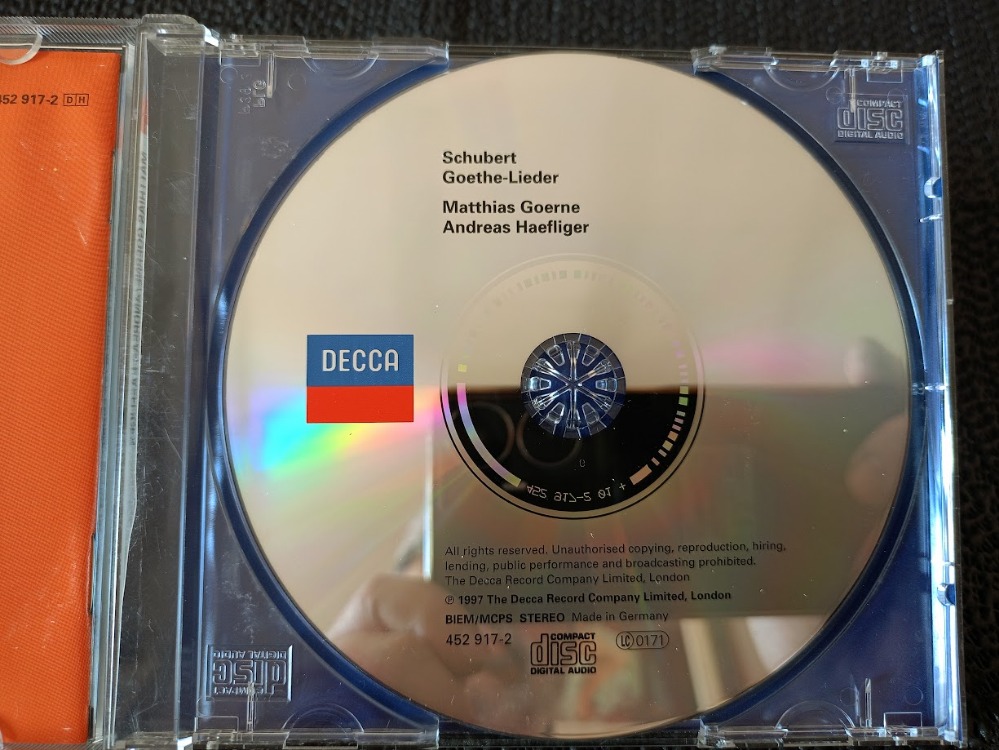 MATTHIAS GOERNE - ANDREAS HAEFLIGER CD ALBÜM.