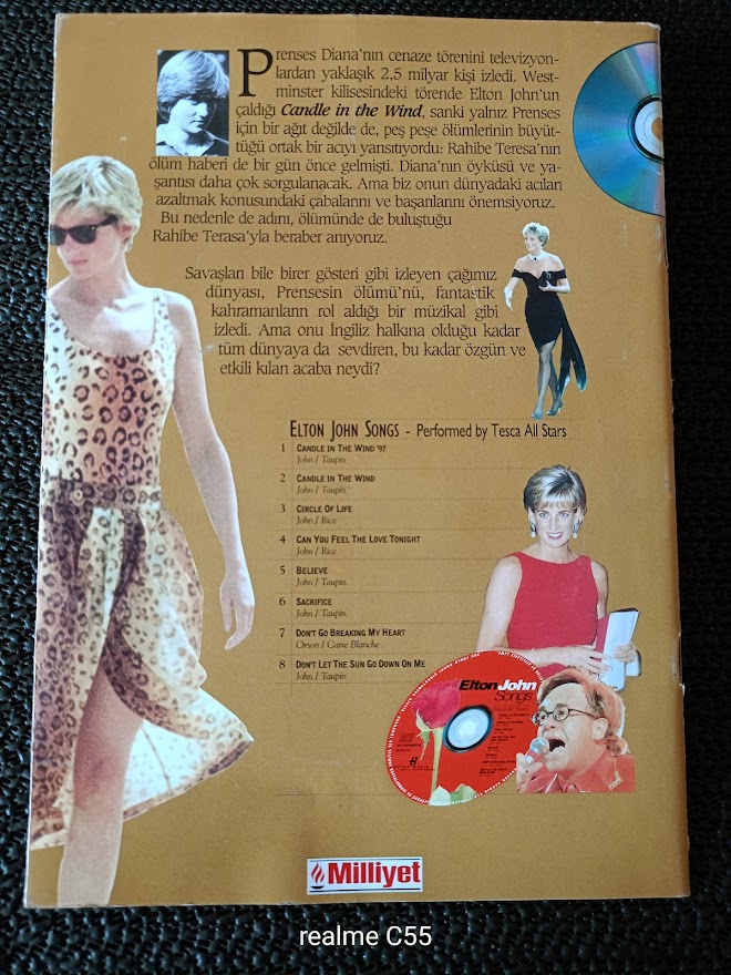PRENSES DIANA ve ELTON JOHN ŞARKILARI. KİTAPCIK + CD İLE BERABER.