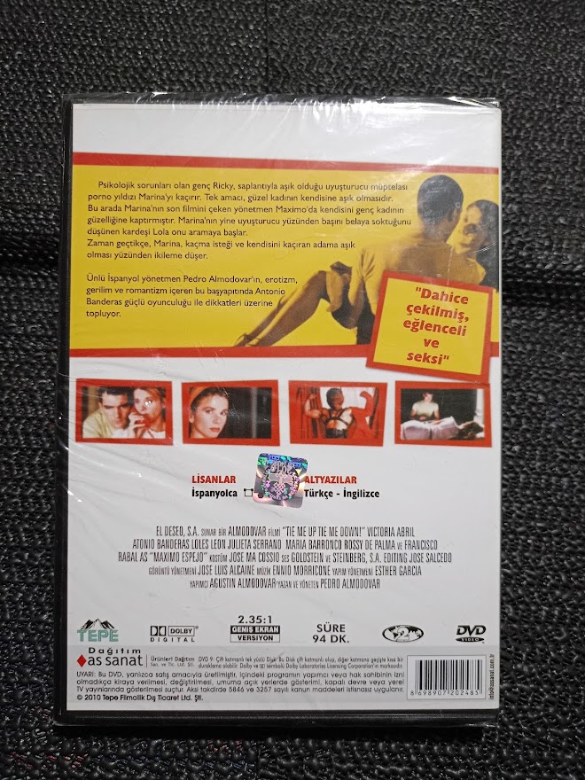 BAĞLA BENİ - Tie Me Up, Tie Me Down - SIFIR JELATİNDE. DVD