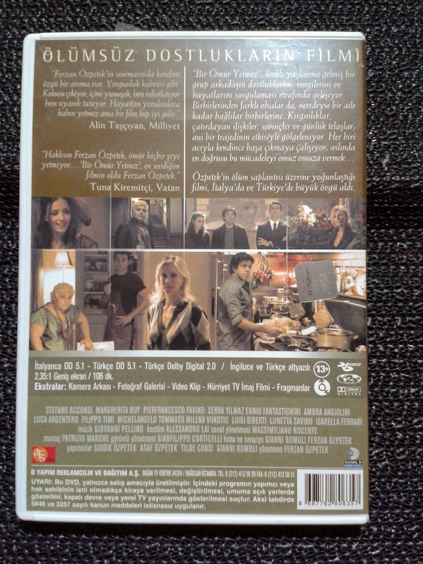 FERZAN ÖZPETEK * BİR ÖMÜR YETMEZ. DVD..