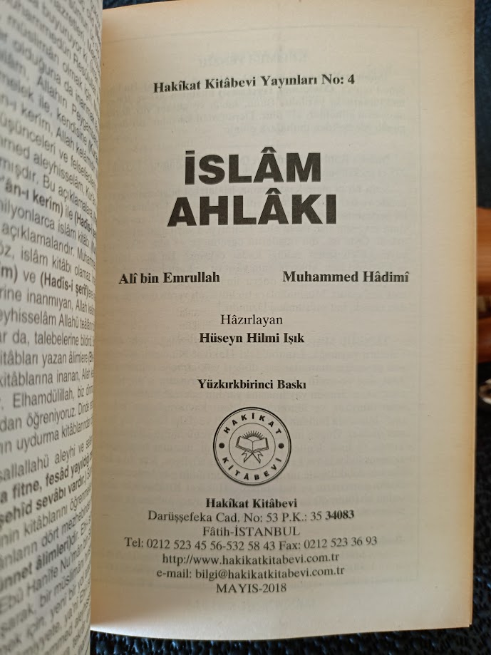İSLÂM AHLÂKI - HÜSEYİN HİLMİ IŞIK