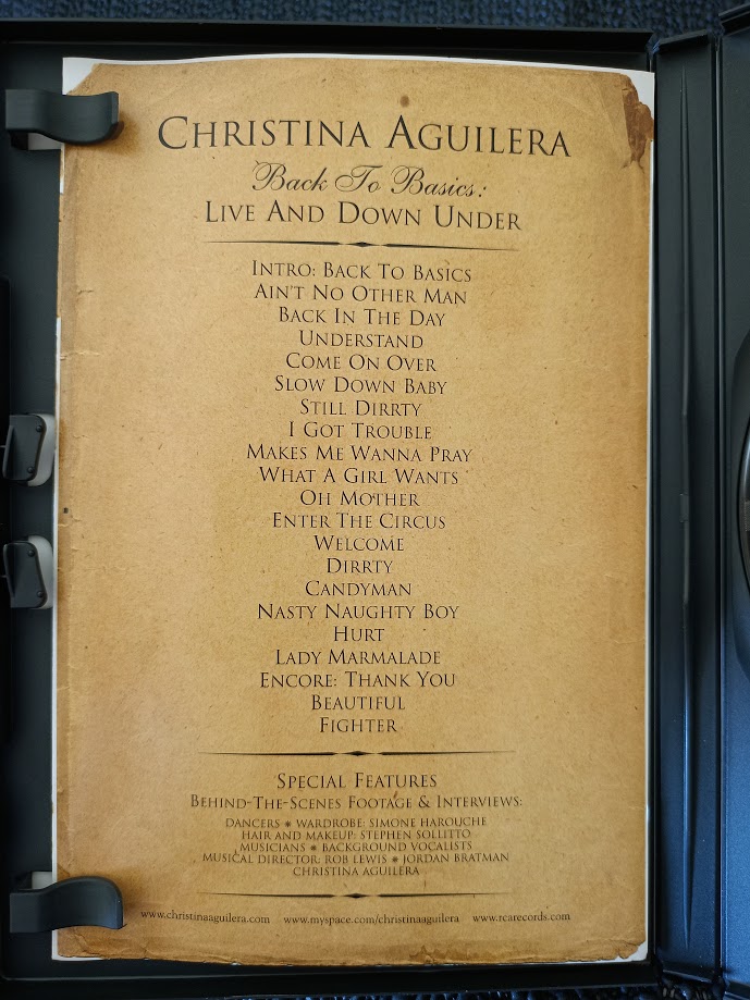 CHRISTINA AGUILERA - BACK TO BASICS LIVE AND DOWN UNDER KONSER DVD