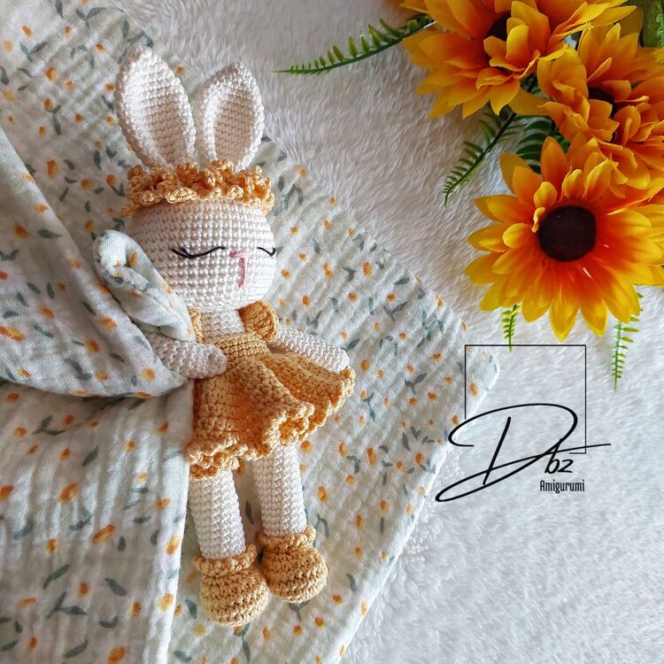 müslinli çiçekli tavşan .fiziki ürün değildir. dijital tarif dosyasıdır.