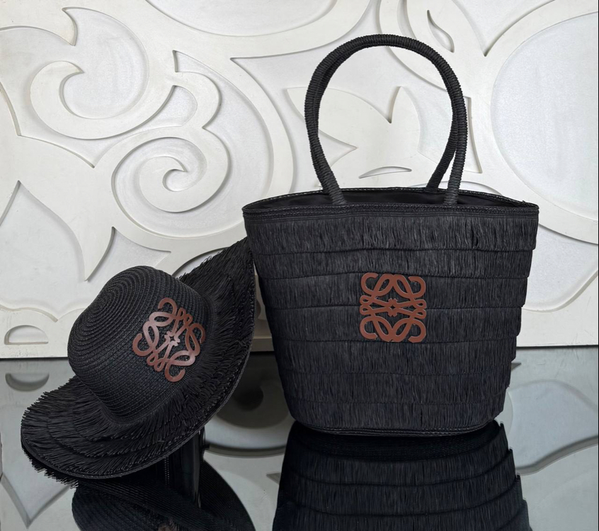 Loewe Raffia Tote Bag with Hat (Bag/Hat Set) 