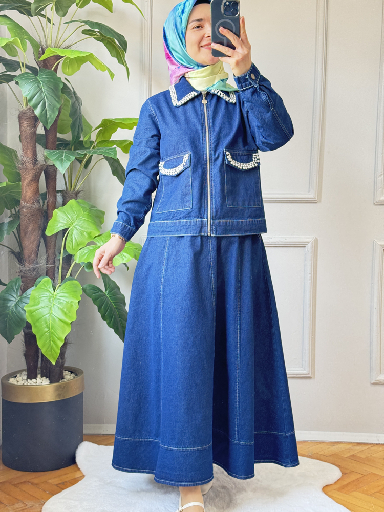 İncili Denim takım 