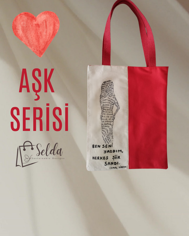 Aşk Serisi – Şiir Dokunuşlu Kişiye Özel Kanvas Çanta