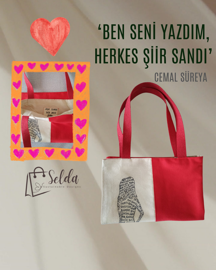 Aşk Serisi – Şiir Dokunuşlu Kişiye Özel Kanvas Çanta