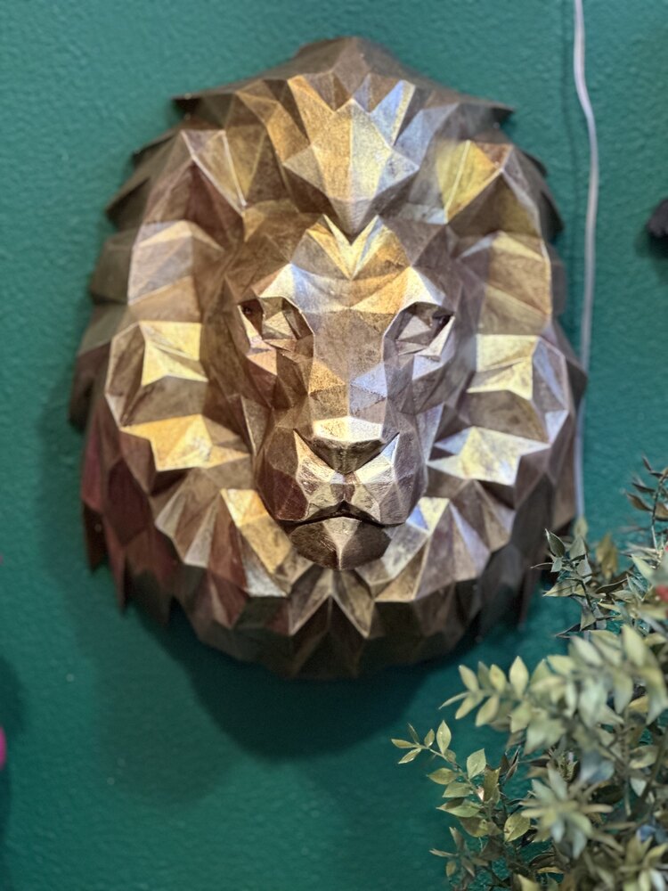 Kübik Aslan Duvar Heykel