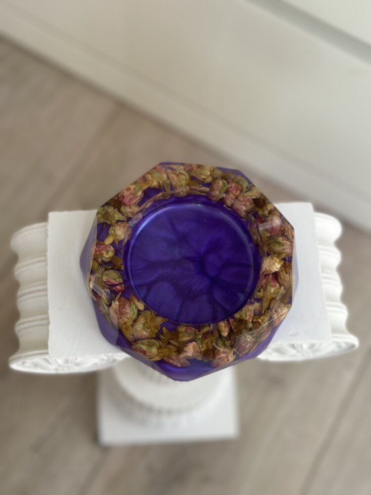 Epoksi Gül Kristal Küllük
