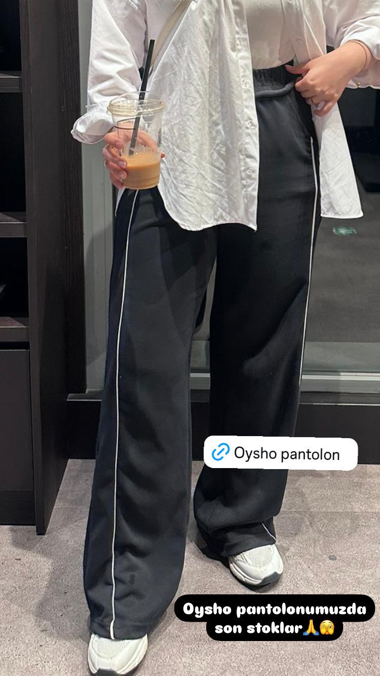 Biyeli Çizgi Detaylı Pantolon