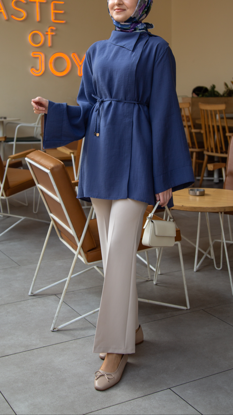 Mirel Tensel Tunik | İndigo Mavisi