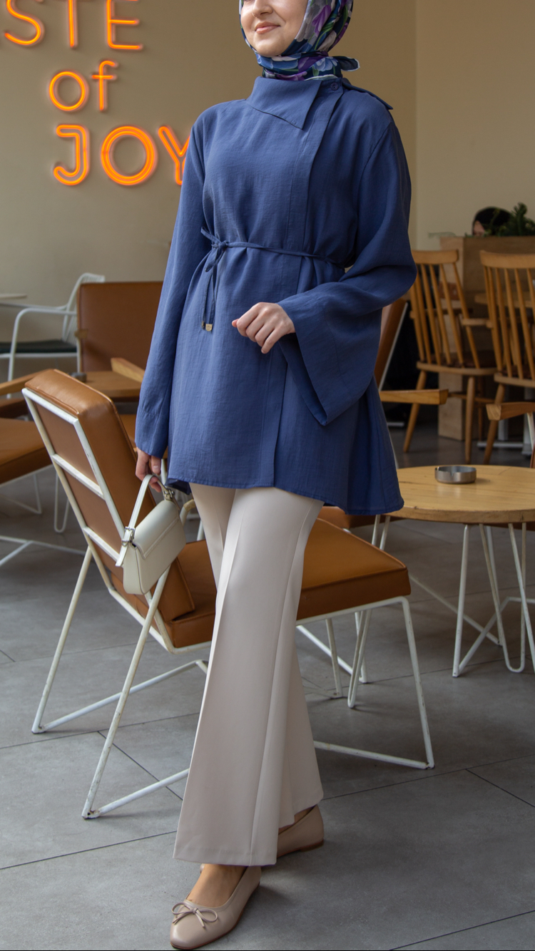 Mirel Tensel Tunik | İndigo Mavisi