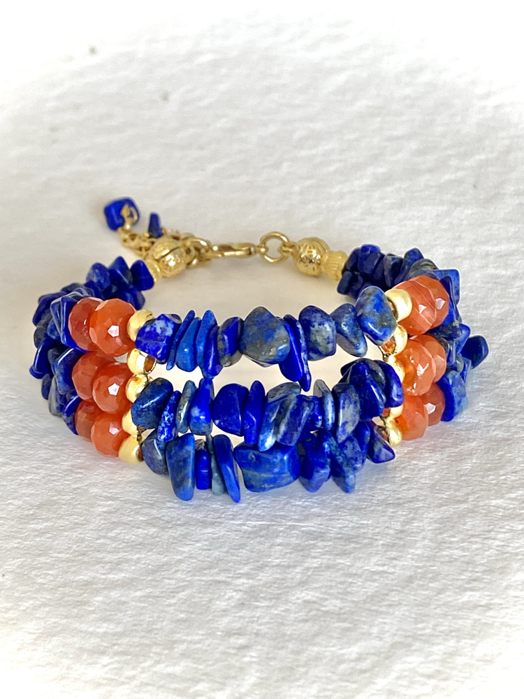 Lapis Lazuli & Karnelyan Akik Bileklik