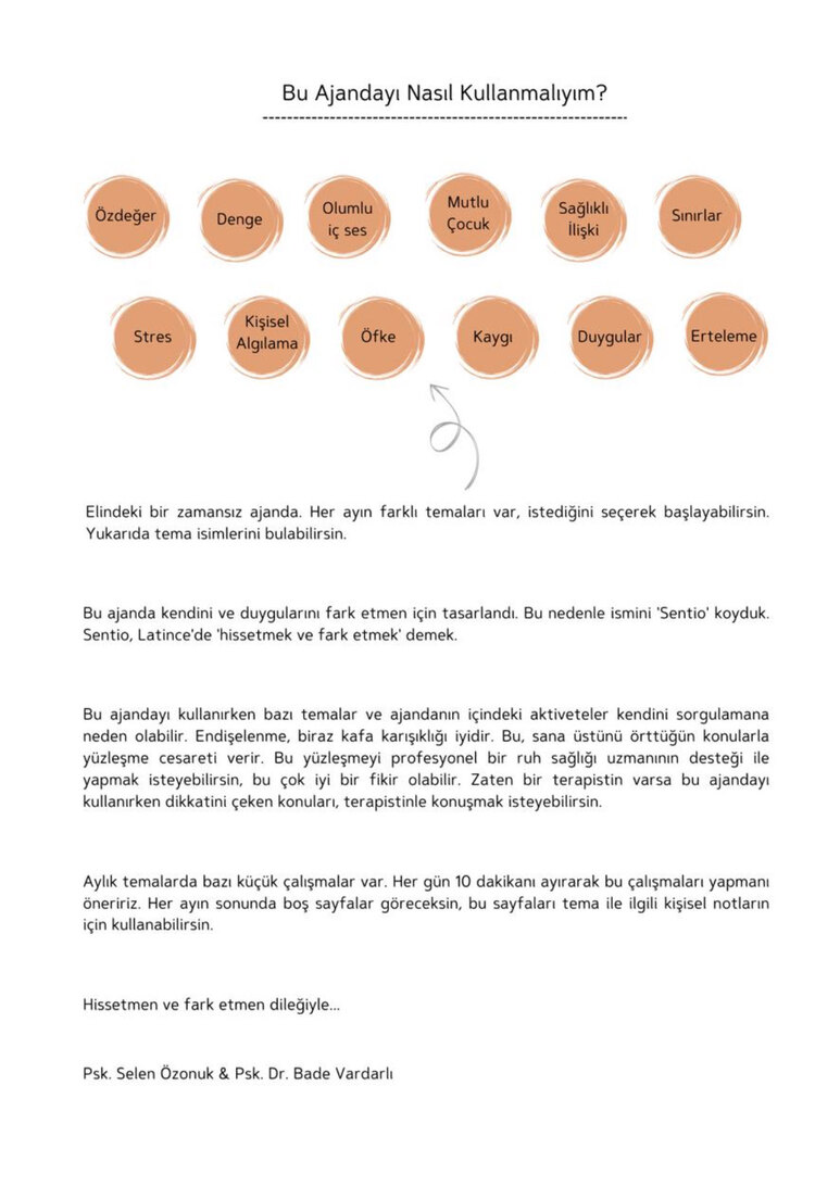 Sentio Farkındalık Ajandası