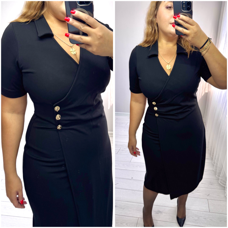 Yan Drape Detaylı Asimetrik Likralı Dokuma Elbise